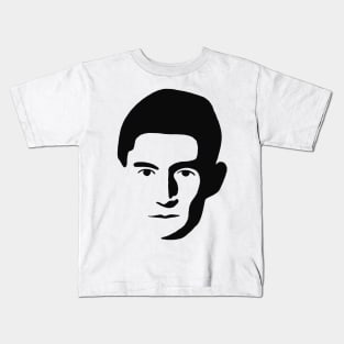 Franz Kafka Minimal Stencil Portrait Kids T-Shirt